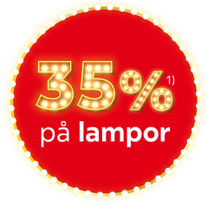 35% på lampor