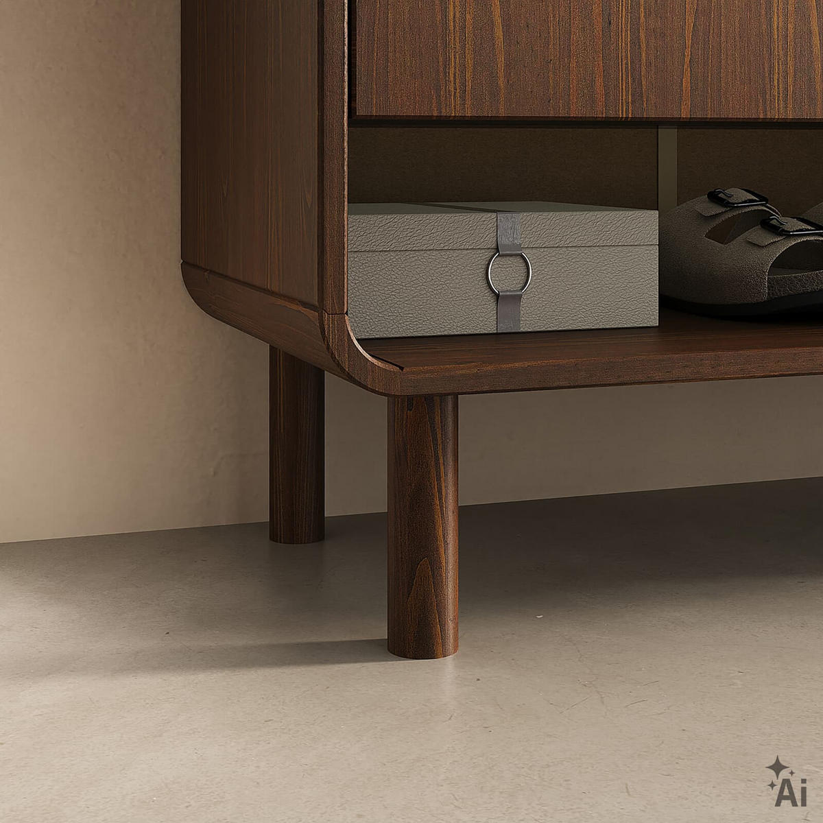 SCHUHSCHRANK JUAN nussbaum - Nussbaumfarben, Holz (79/104/37cm) - IDIMEX