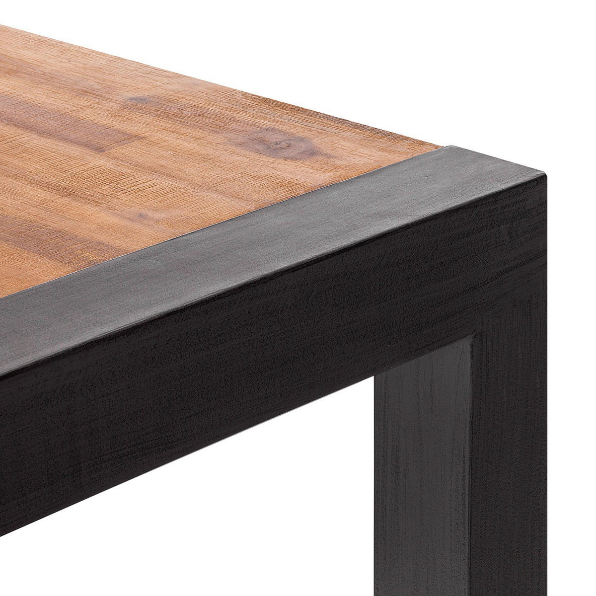 ESSTISCH mit Ausziehfunktion - Akazie massiv / Metall - Akaziefarben, Holz (90/160/76cm) - home24