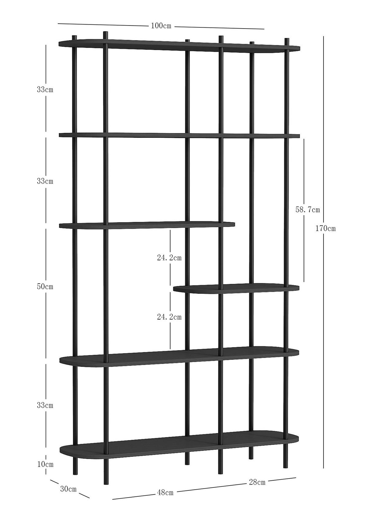 REGAL Schwarz - Schwarz, Metall (100/169/30cm) - Nordlys