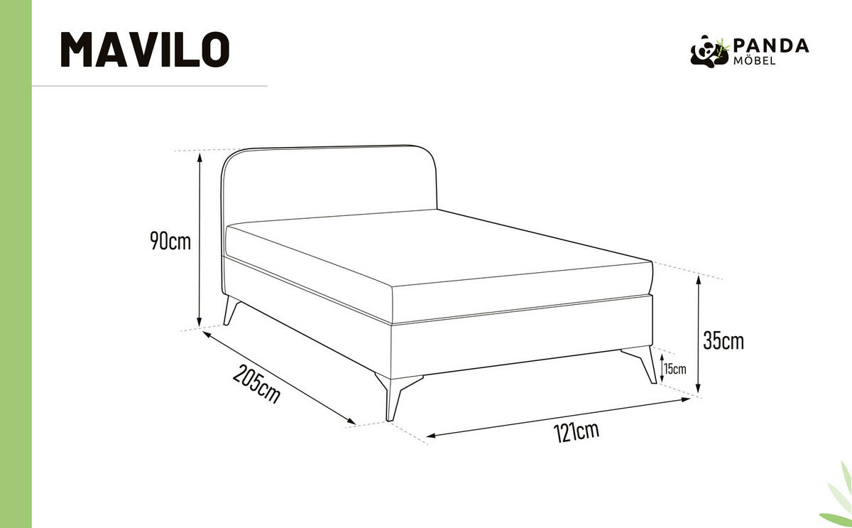 POLSTERBETT Mavilo 120 x 200 cm mit Bettkasten und Lattenrost ohne matratze - schwarz - Schwarz, Holz (120/200cm) - Panda Möbel