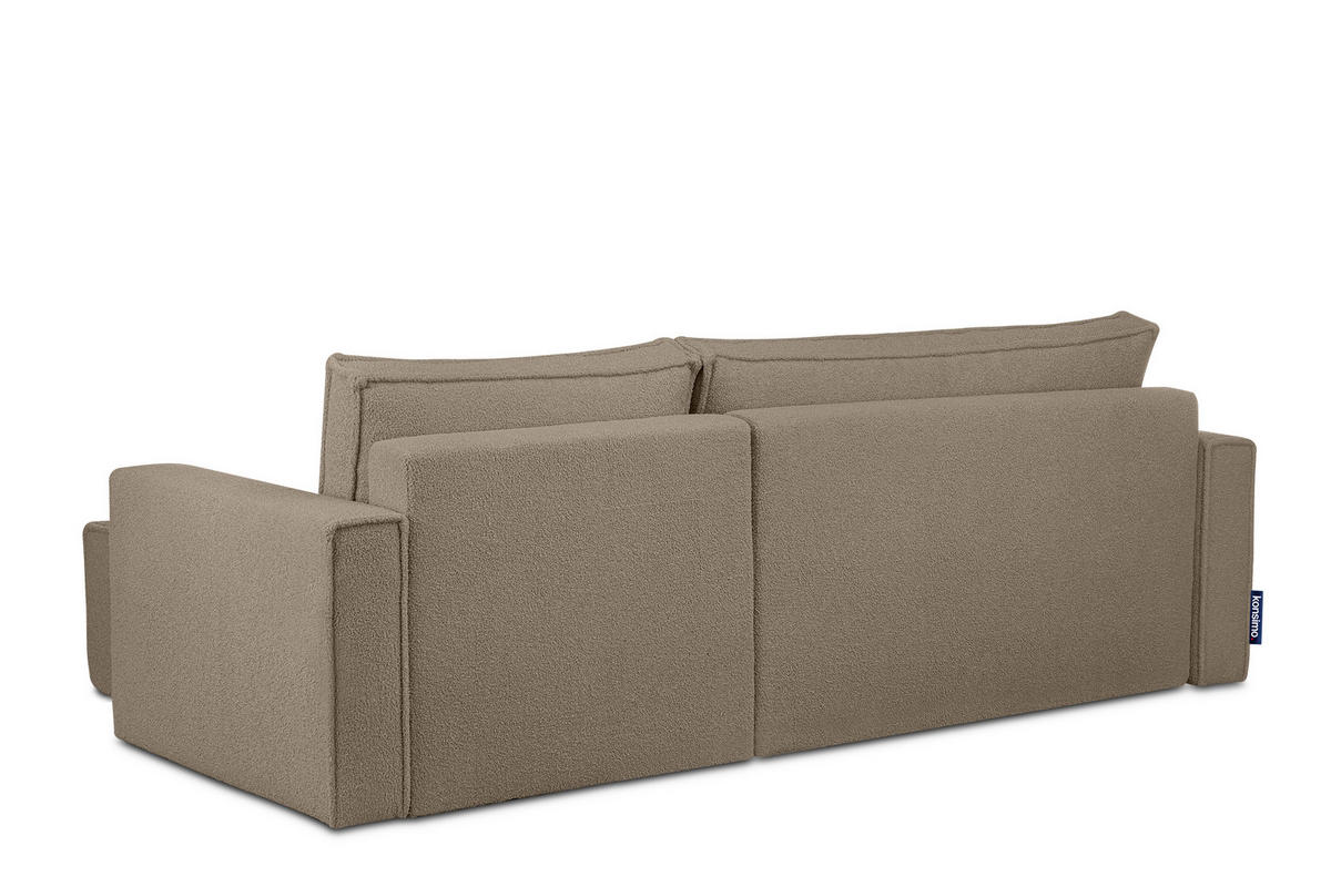 ECKSOFA-LINKS/RECHTS NAPI II mit Schlaffunktion, dunkelbeige - Beige/Braun, Textil (246/148cm) - KONSIMO®