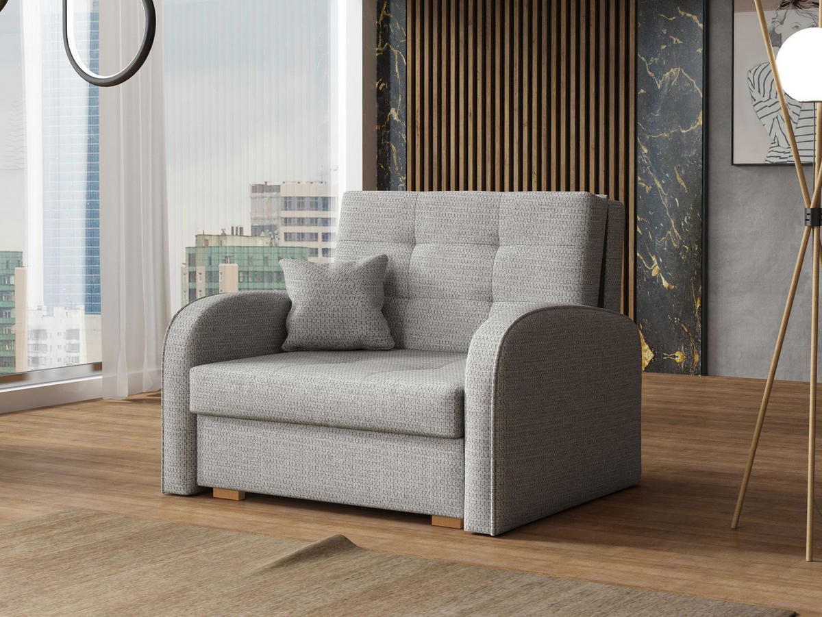 SCHLAFSOFA Viva Gold I - Hellgrau/Braun, Holz/Textil (103/85/98cm) - MIRJAN24