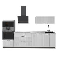 KÜCHENZEILE Fame-Line, Weiß Landhaus/Anthrazit, 280 cm, AP Marmor - Anthrazit/Weiß, Holzwerkstoff (280/153.6/60cm) - Vicco