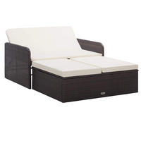GARTEN-LOUNGE-SET 2Er Set Mit Auflagen Poly Rattan Braun - Braun, Kunststoff - vidaXL