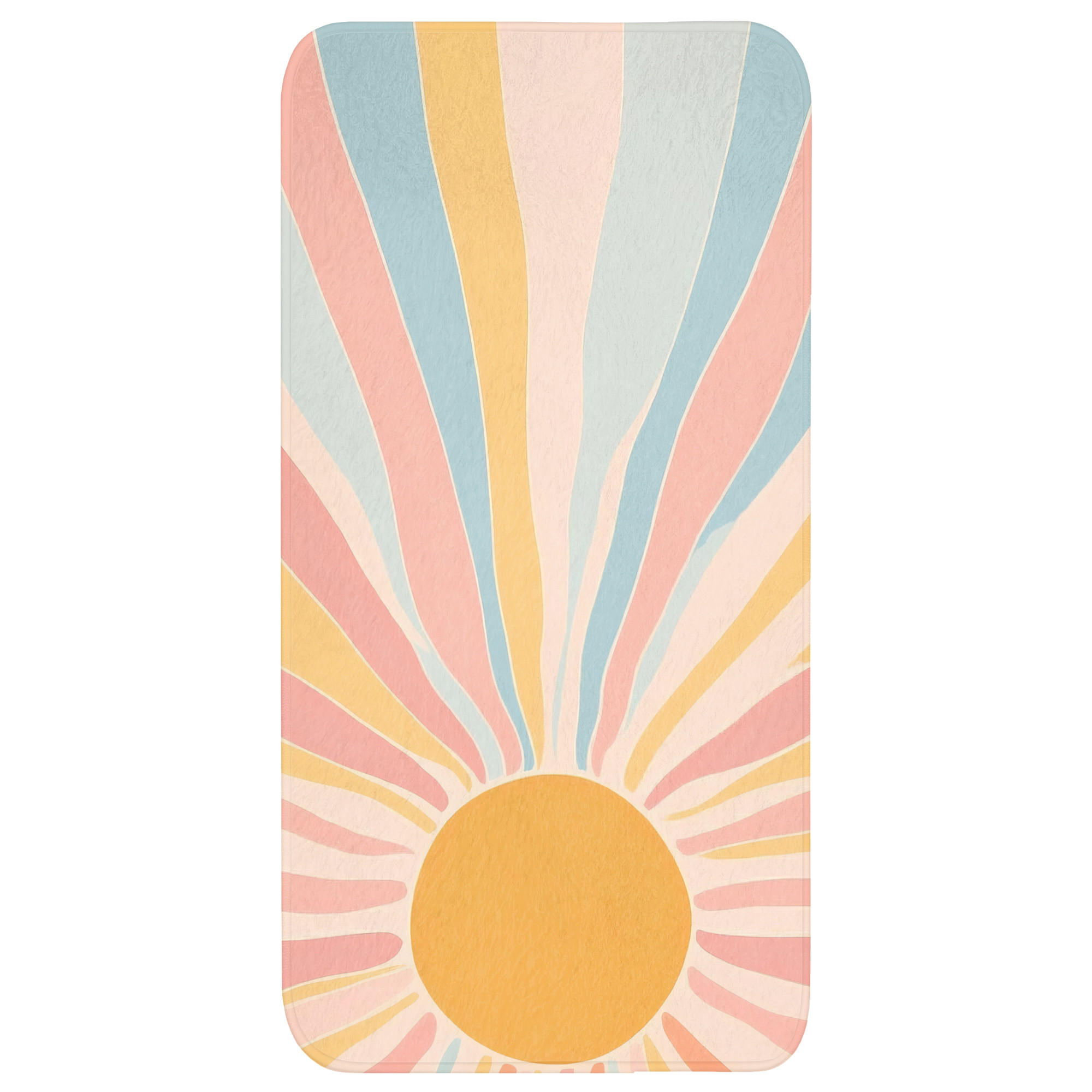BADEMATTE Illustration - Sonne - Pastellfarben Badteppich 60x120 cm - Pastellblau, Kunststoff/Textil (60/120cm) - OnlyWow