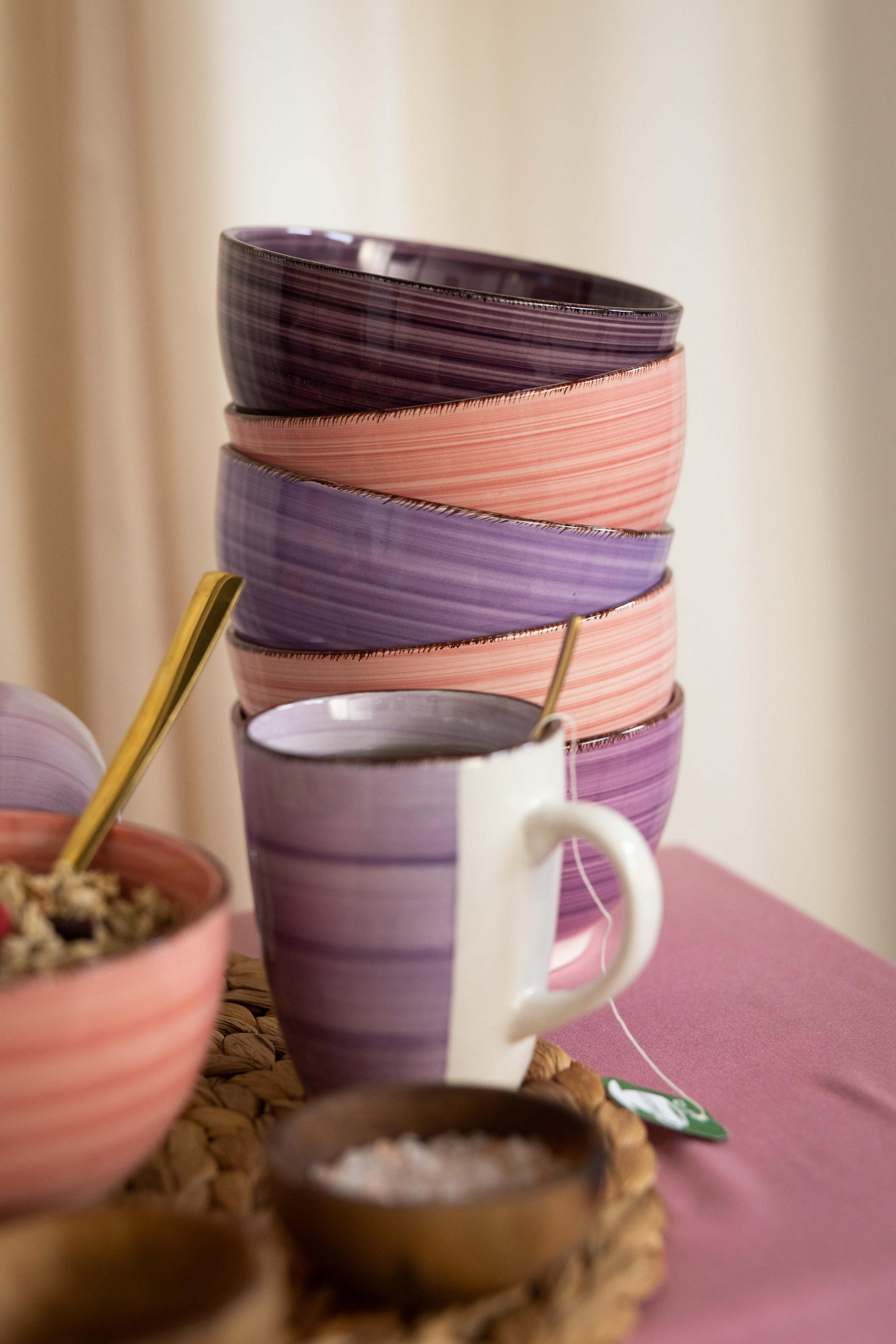 SCHÜSSEL Suppenschalen / Schalen Mykonos ø 14 cm - 6 Stück - Multicolor, Keramik (2/9/14cm) - Studio Tavola