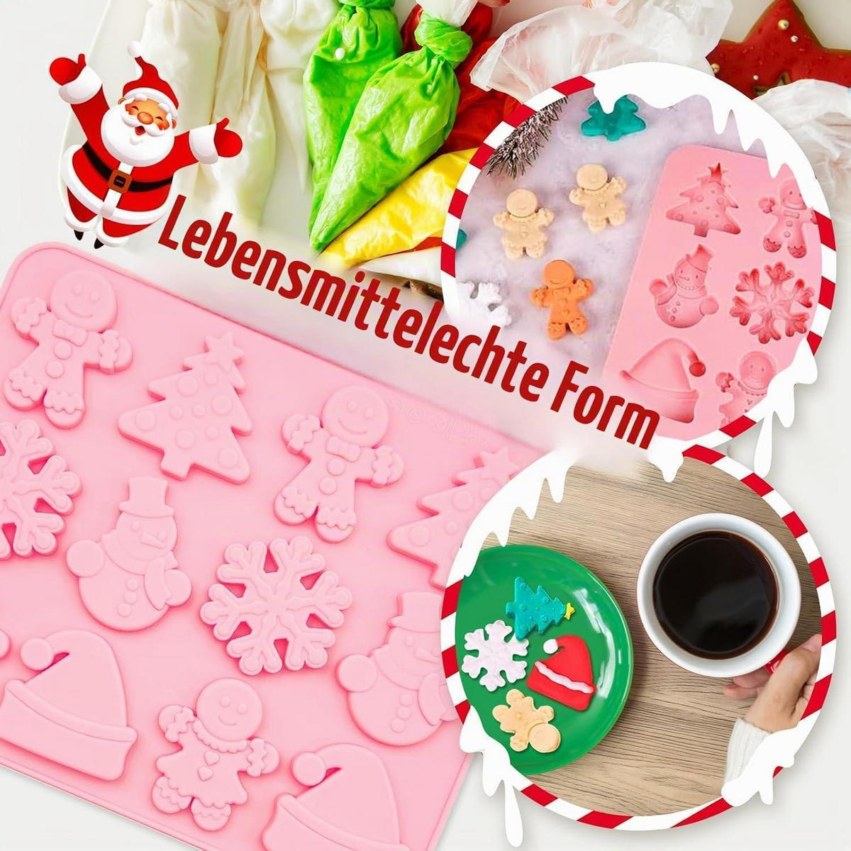 SILIKONFORM Weihnachten Rosa - Rosa, Kunststoff