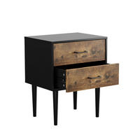 NACHTTISCH 51/66/38 cm Antikbraun aus MDF mit 2 Schubladen - Braun, Holzwerkstoff (51/66/38cm) - OKMYHOME
