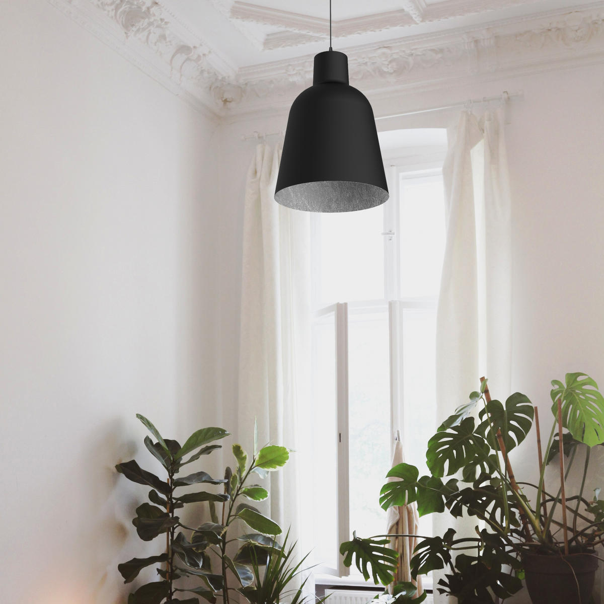 HÄNGELEUCHTE - Schwarz, Metall (40/40/51.5cm) - Lumicom