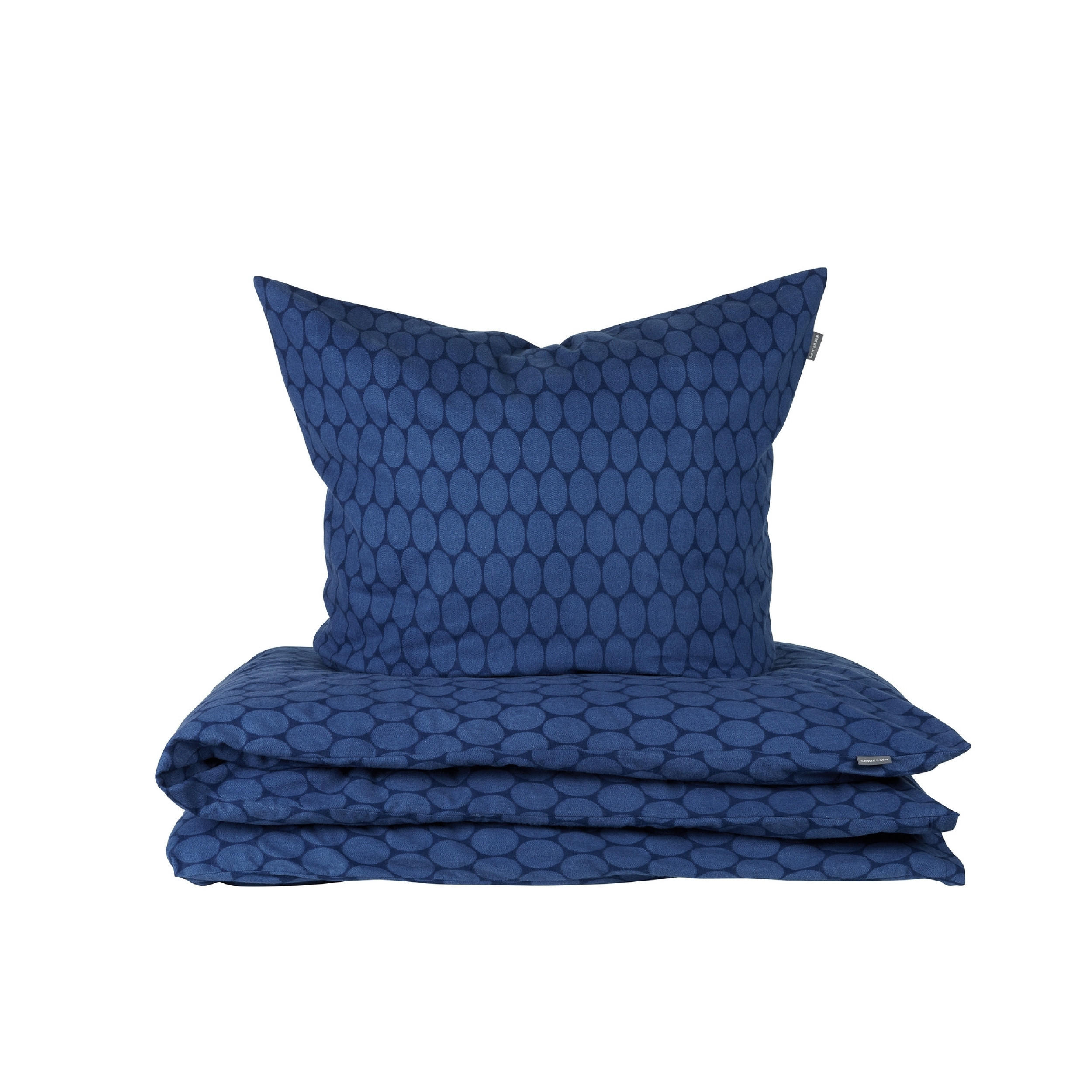 BETTWÄSCHESET Drops - Feinbiber - 2-teilig - 155 x 220 cm - Dunkelblau - Dunkelblau, Textil (155/220cm) - SCHIESSER