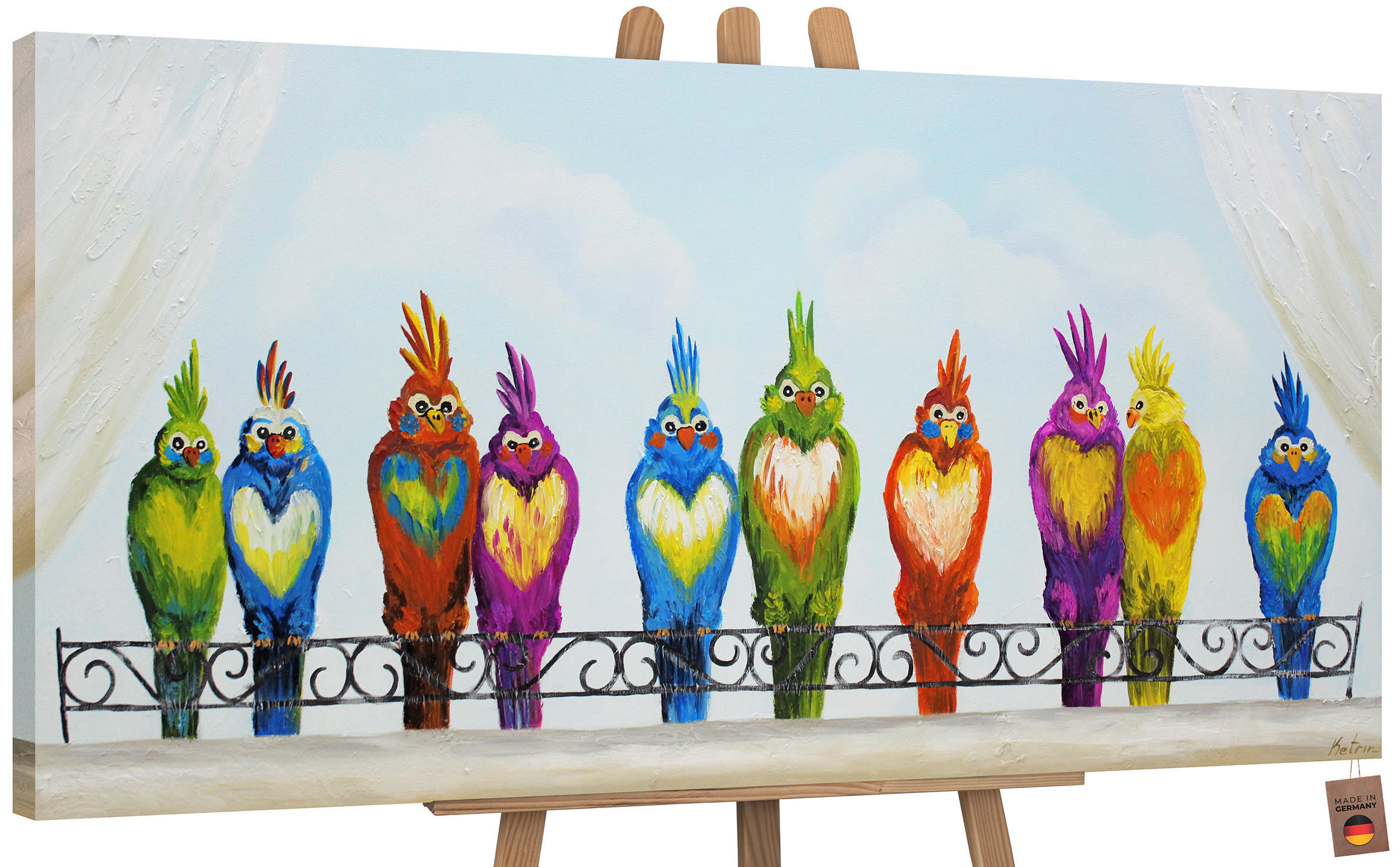YS-art gallery Gemälde Mehrfarbig 140x70 cm