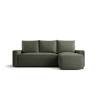 ECKSOFA mit Schlaffunktion SAVIO Quelle 37 Rechts - Dunkelgrün, Textil (232/140cm) - Bedante