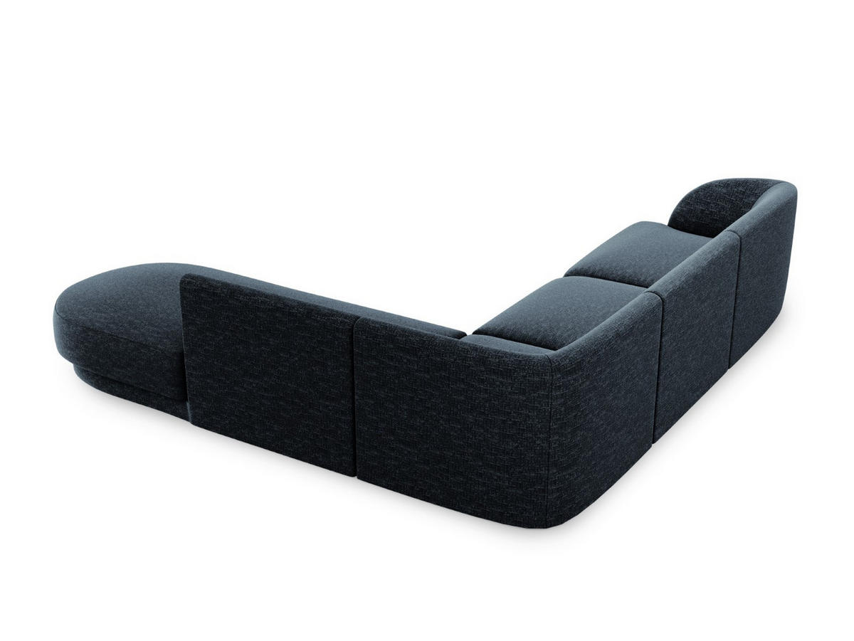 ECKSOFA rechts Miley aus Chenille-Stoff königsblau 6 Sitzplätze - Blau, Textil (248/255cm) - Micadoni
