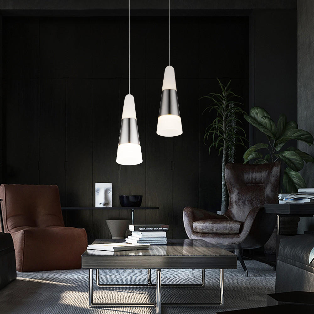 LED HÄNGELEUCHTE Friso nickel matt Weiß 2er Set - Weiß, Metall (12/12/100cm) - Globo Lighting