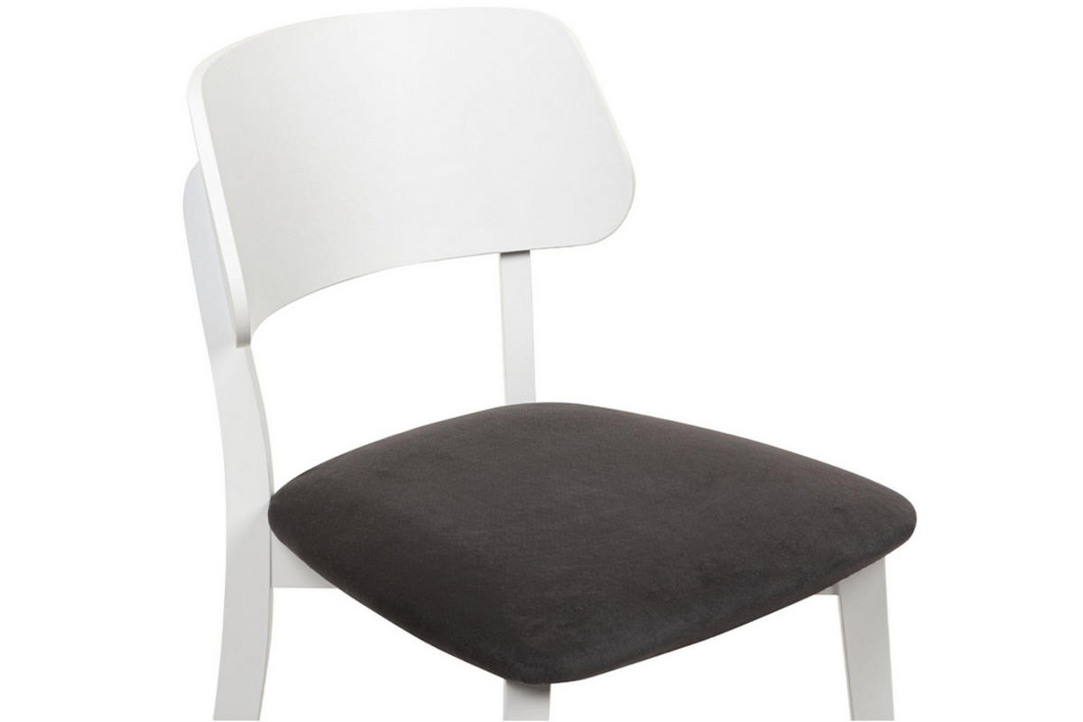 ESSZIMMERSTÜHLE VINIS (2er-Set), graphit / weiß - Graphitfarben/Weiß, Holz/Buchenholz (47/81/45cm) - KONSIMO®