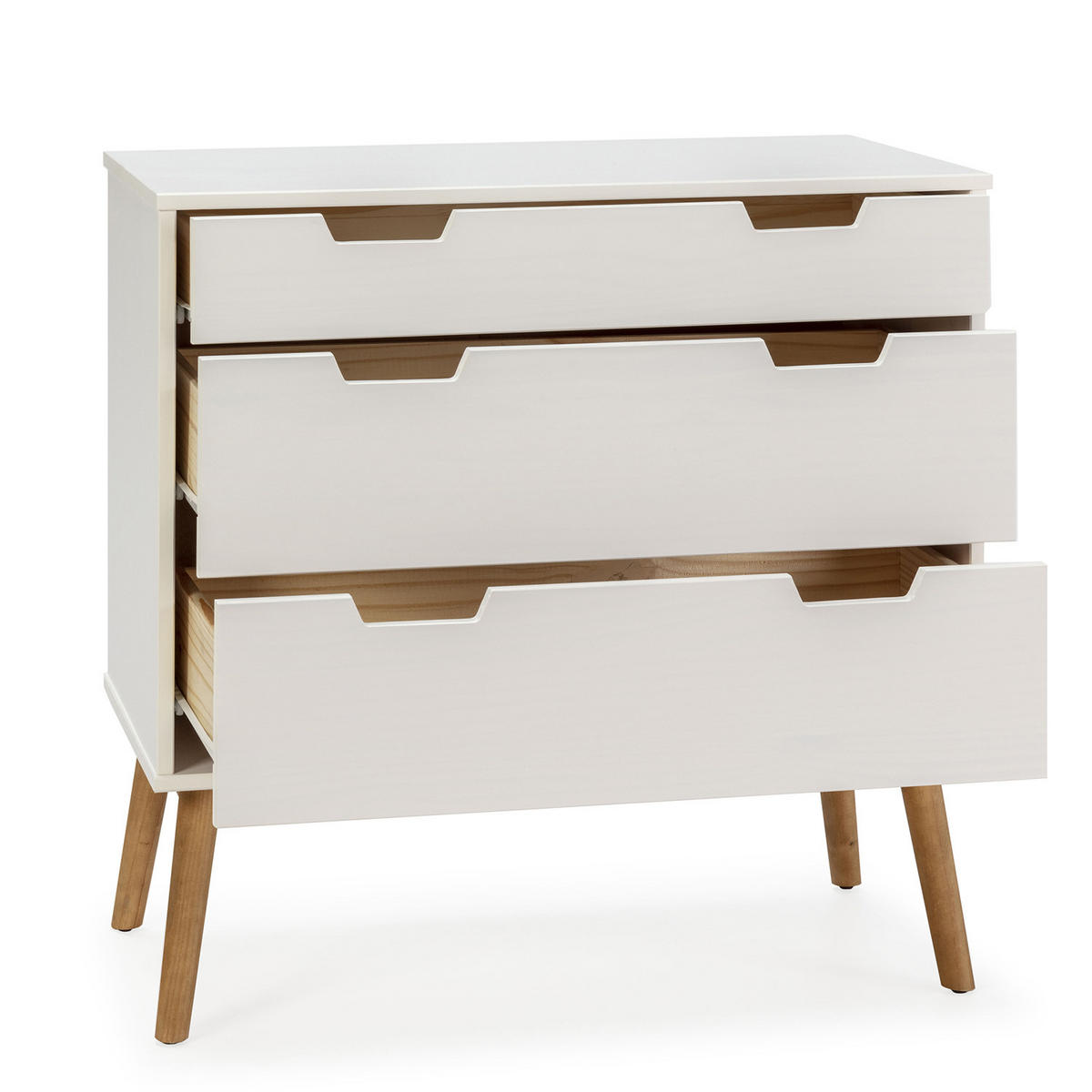 KOMMODE 80/83/40 Baku Weiß - Weiß, Holz (80/83/40cm)