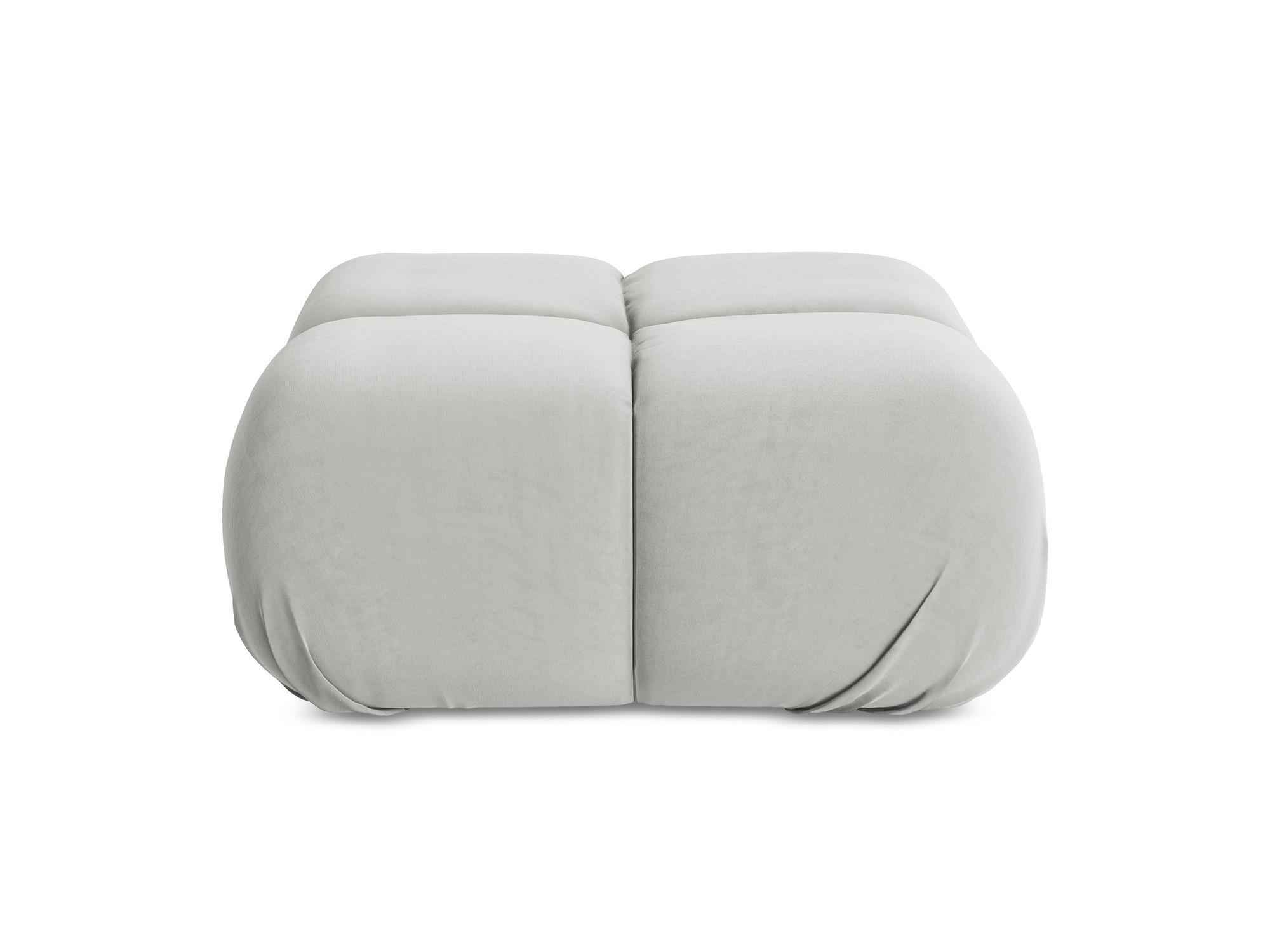 POUF Samt Stoff Grau - Silberfarben/Schwarz, Kunststoff/Textil (95/41/95cm) - Makamii
