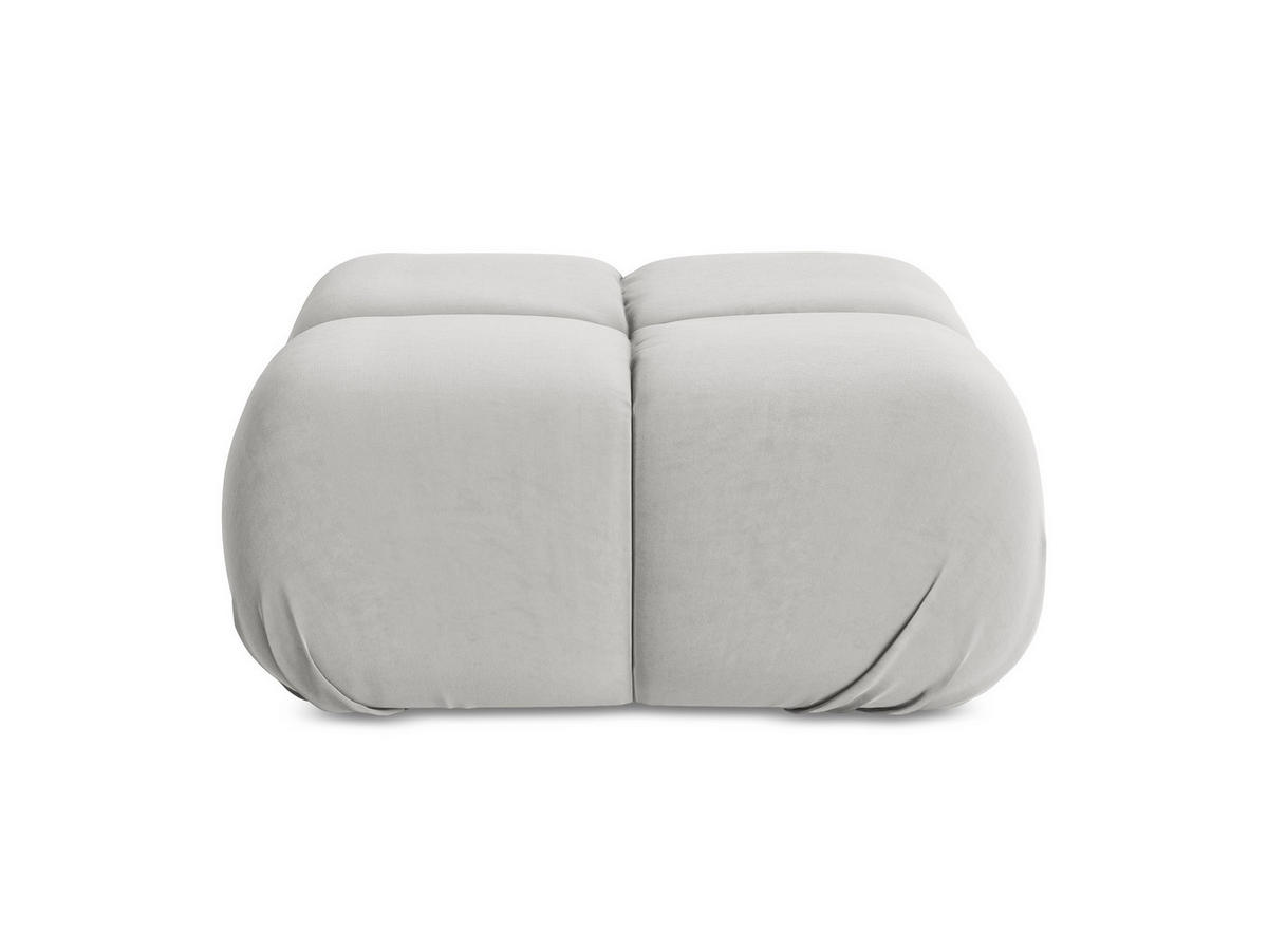 POUF Samt Stoff Grau - Silberfarben/Schwarz, Kunststoff/Textil (95/41/95cm) - Makamii