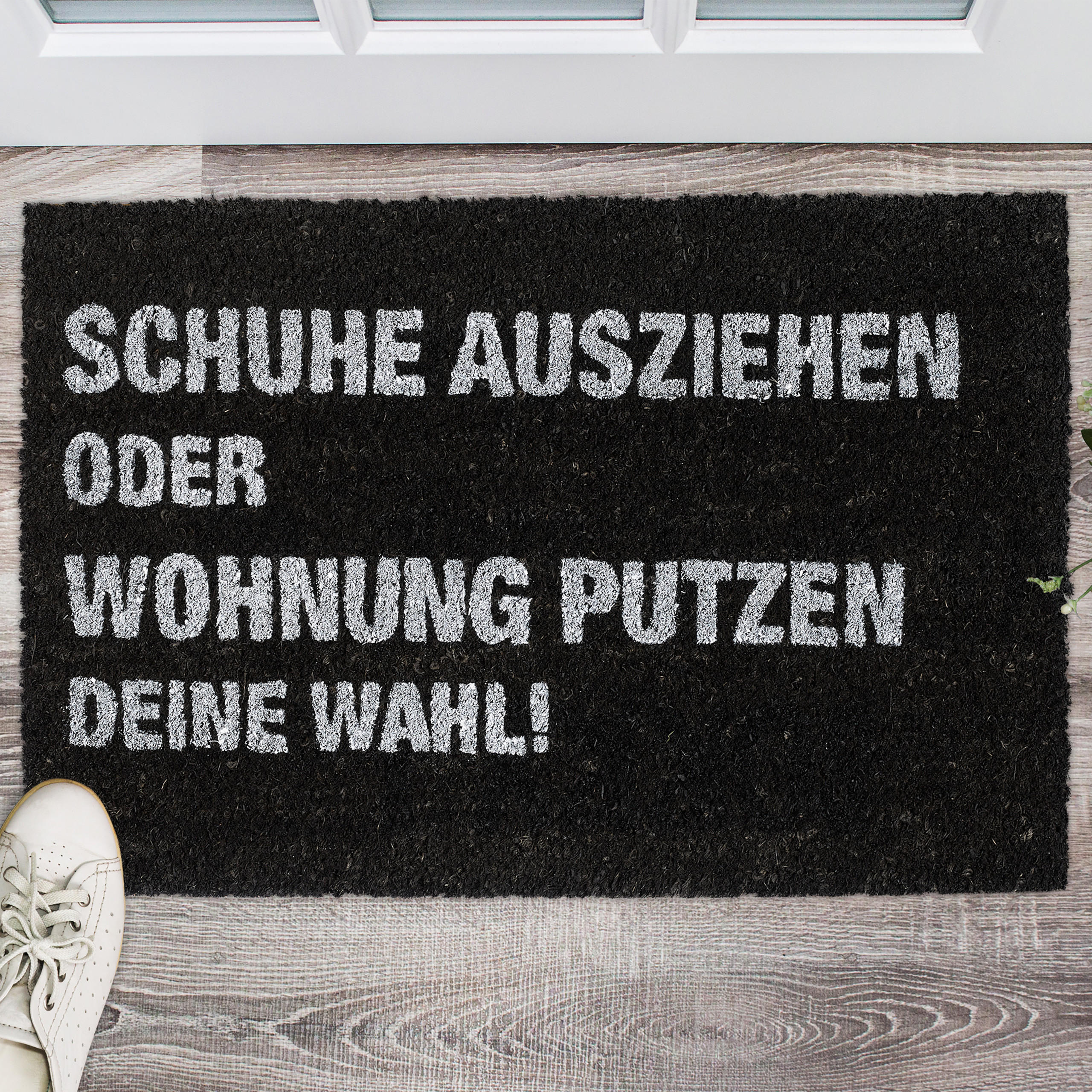 FUSSMATTE - Schwarz, Kunststoff/Textil (60/40cm) - Relaxdays