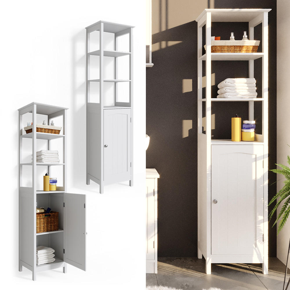 BADSCHRANK Bianco Weiß 40 x 160 cm - Weiß, Holzwerkstoff (40/160/32cm) - Vicco