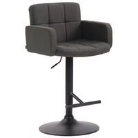 BARHOCKER Lausanne, Gestell schwarz, Stoff Dunkelgrau - Dunkelgrau/Schwarz, Textil/Metall (60/100/56cm) - TPFLiving