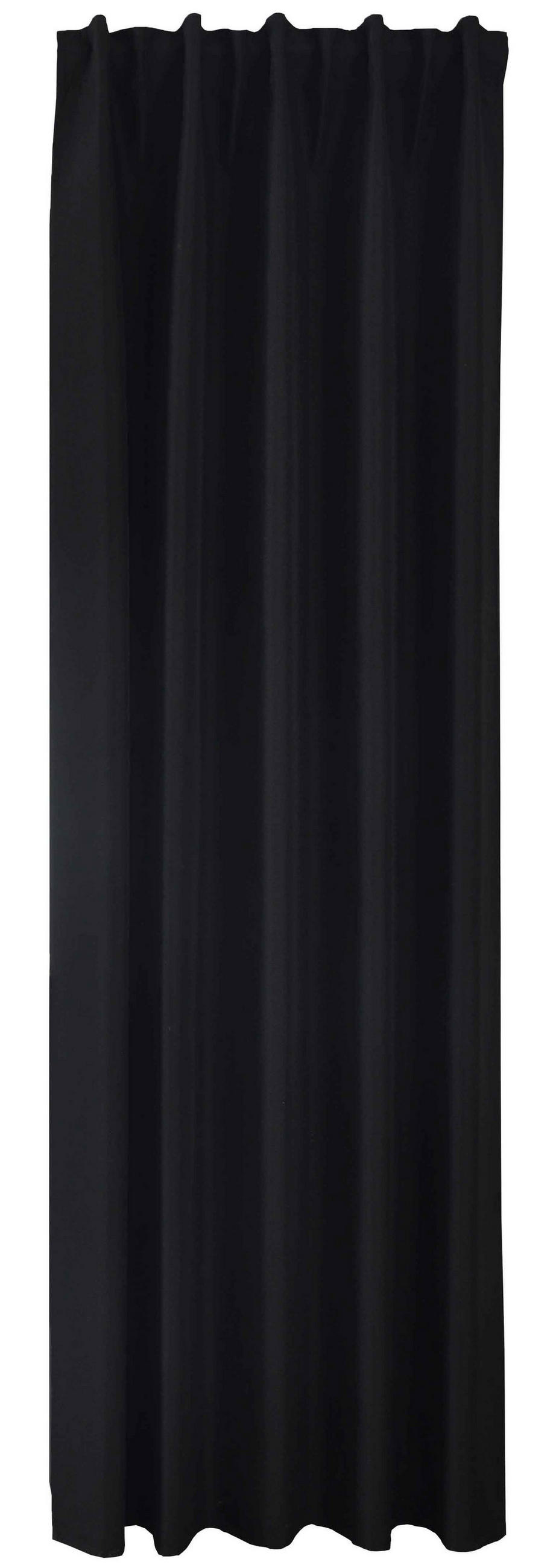 VORHANG BOSTON DARK HxB 245x140 cm Schwarz - Schwarz, Textil (140/245cm) - Gardinenbox