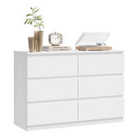 KOMMODE 6 Schubladen Sideboard weiß 100x69x36 cm - Weiß, Holz (100/69/36cm) - Kaket