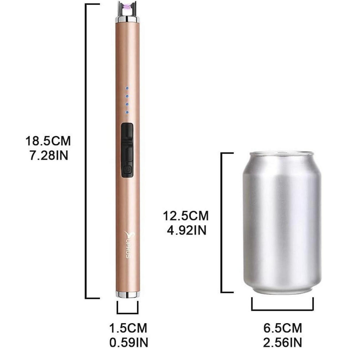 STABFEUERZEUG USB Aufladbar Winddicht Gold - Bronzefarben, Metall (2/1/6cm)