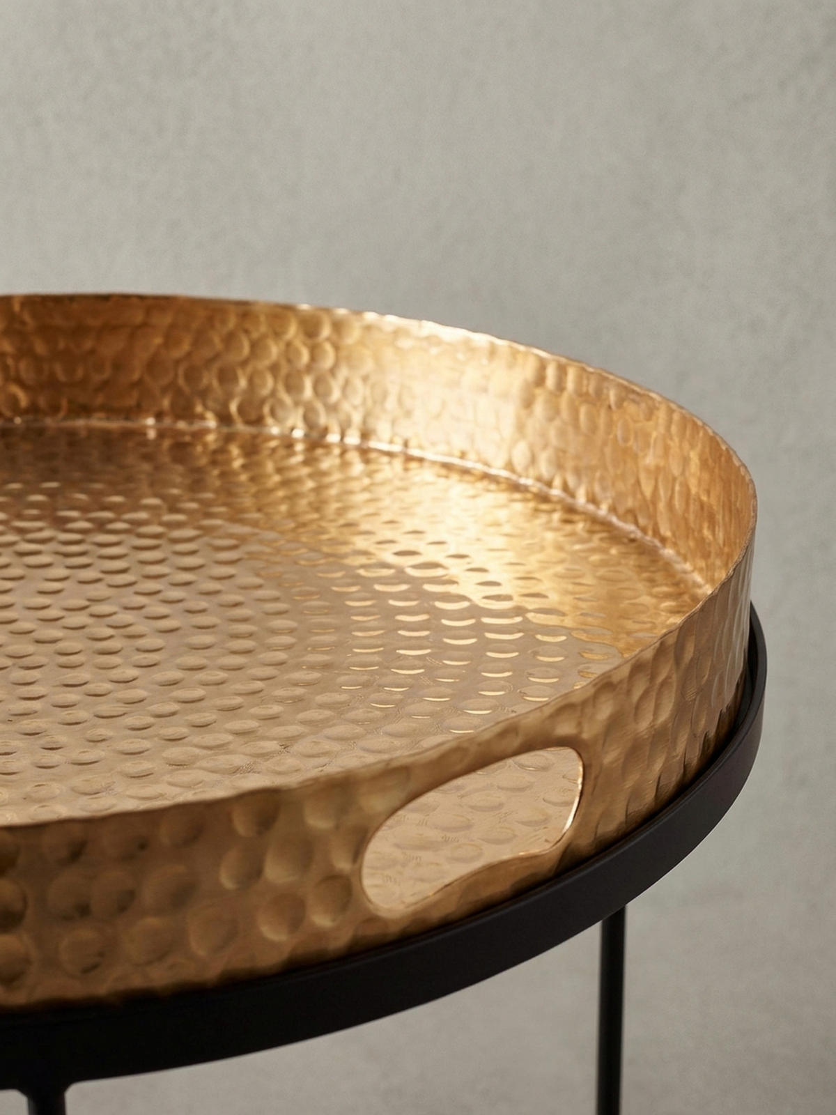 COUCHTISCH 2er Set Aluminium Hammerschlag Handgefertigt, Gold 56x56x33 cm - Goldfarben/Schwarz, Metall (56/56/33cm) - KADIMA DESIGN