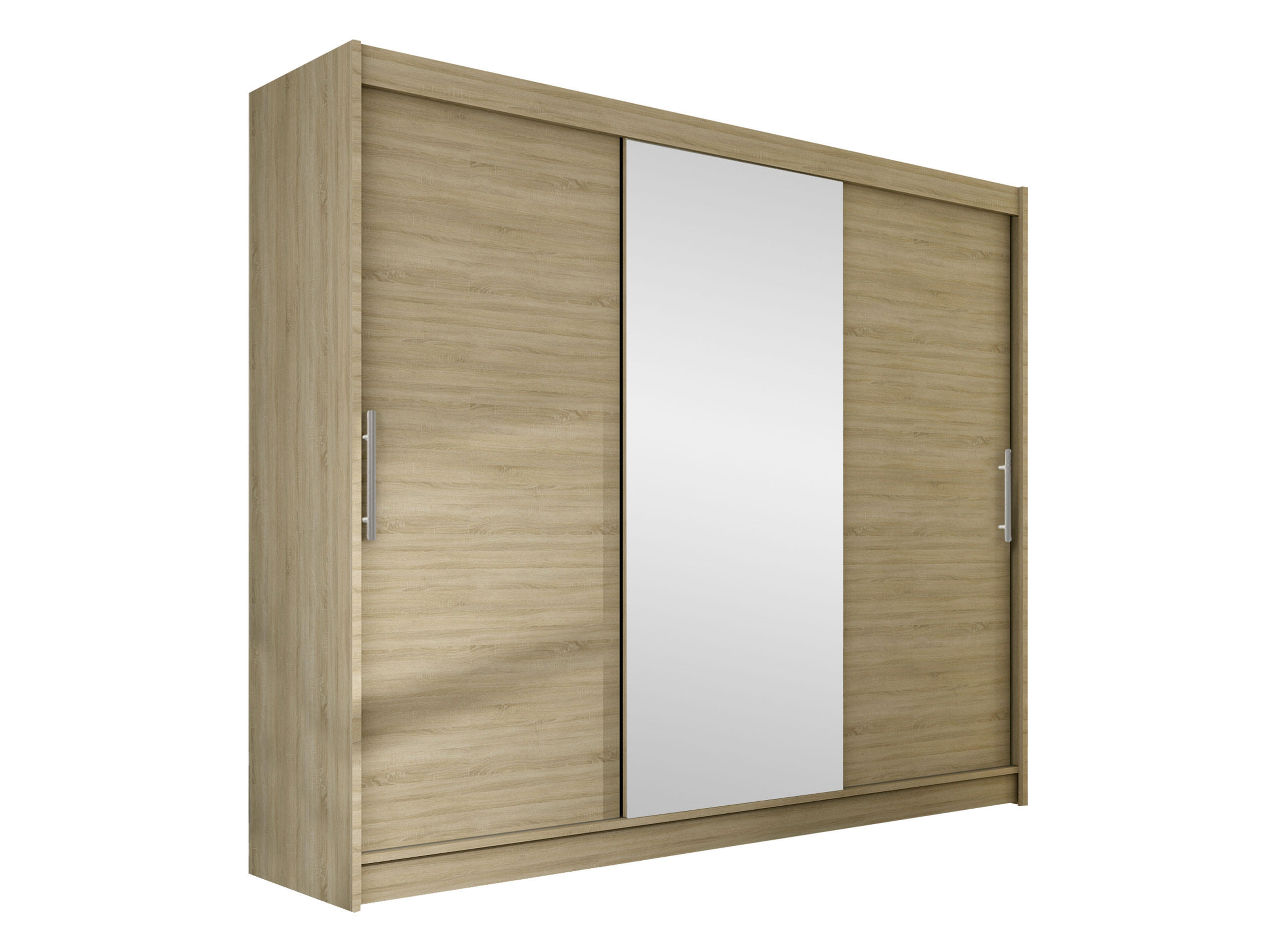 KLEIDERSCHRANK Aston I - Silberfarben/Sonoma Eiche, Holzwerkstoff/Kunststoff (250/215/58cm) - MIRJAN24