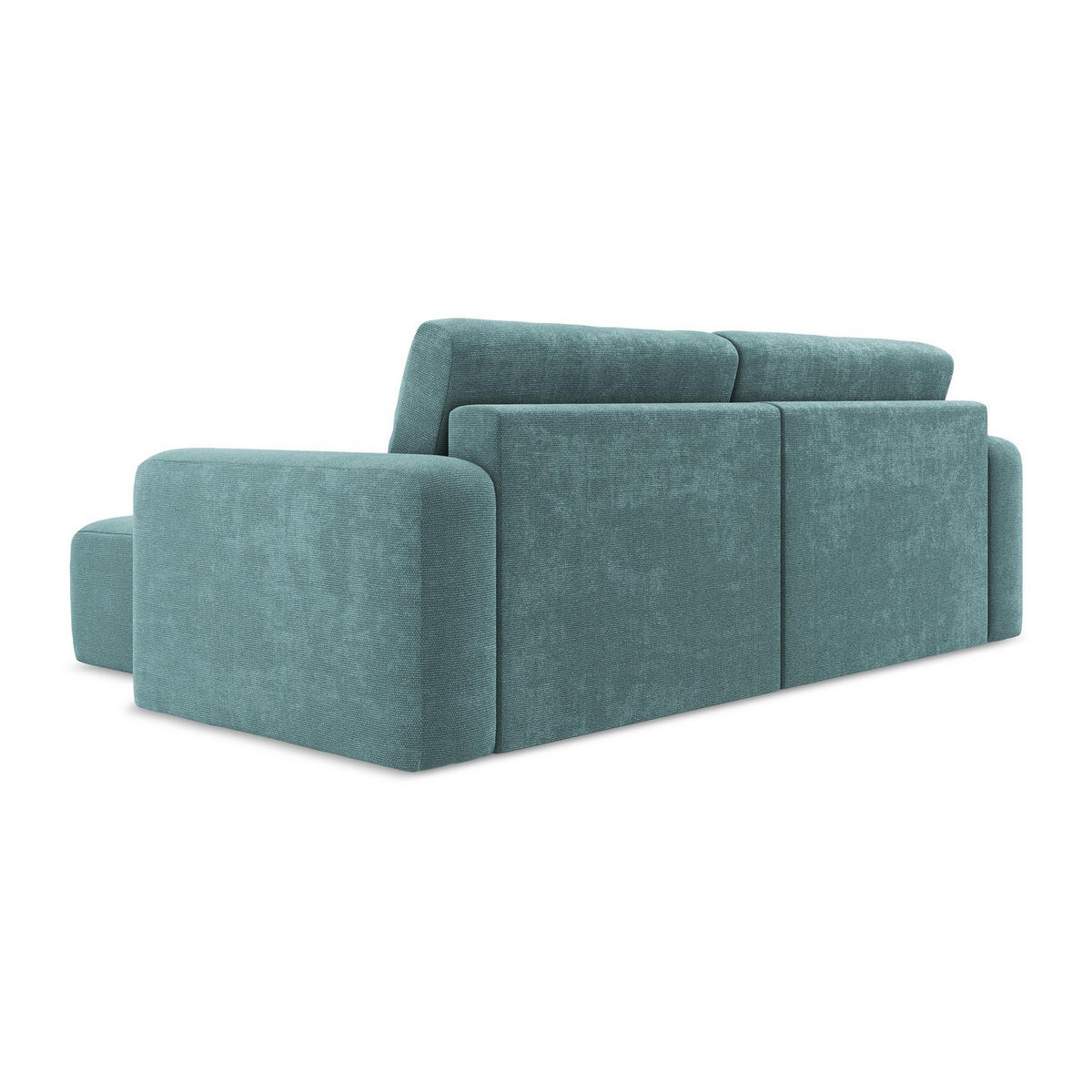 ECKSOFA mit Schlaffunktion rechts Chenille Stoff Blau - Blau/Beige, Kunststoff/Textil (244/149cm) - LaMiaSofa