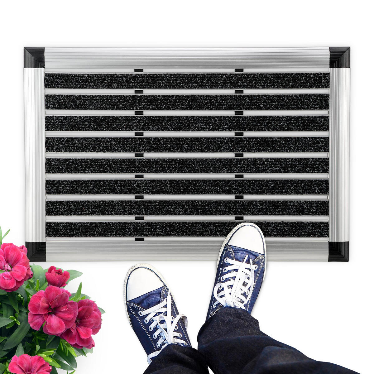 ALU-FUSSMATTE AluGant - Silberfarben, Metall (60/40cm) - BoMoe