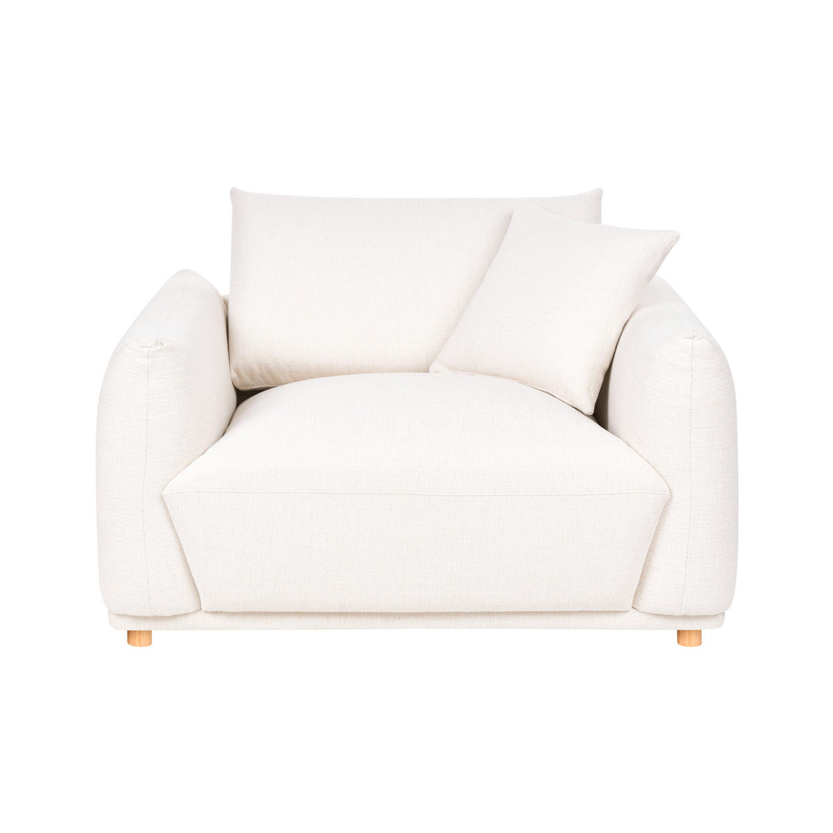 SESSEL Stoff Cremeweiß Jubek - Creme/Weiß, Textil (120/81/104cm) - Beliani