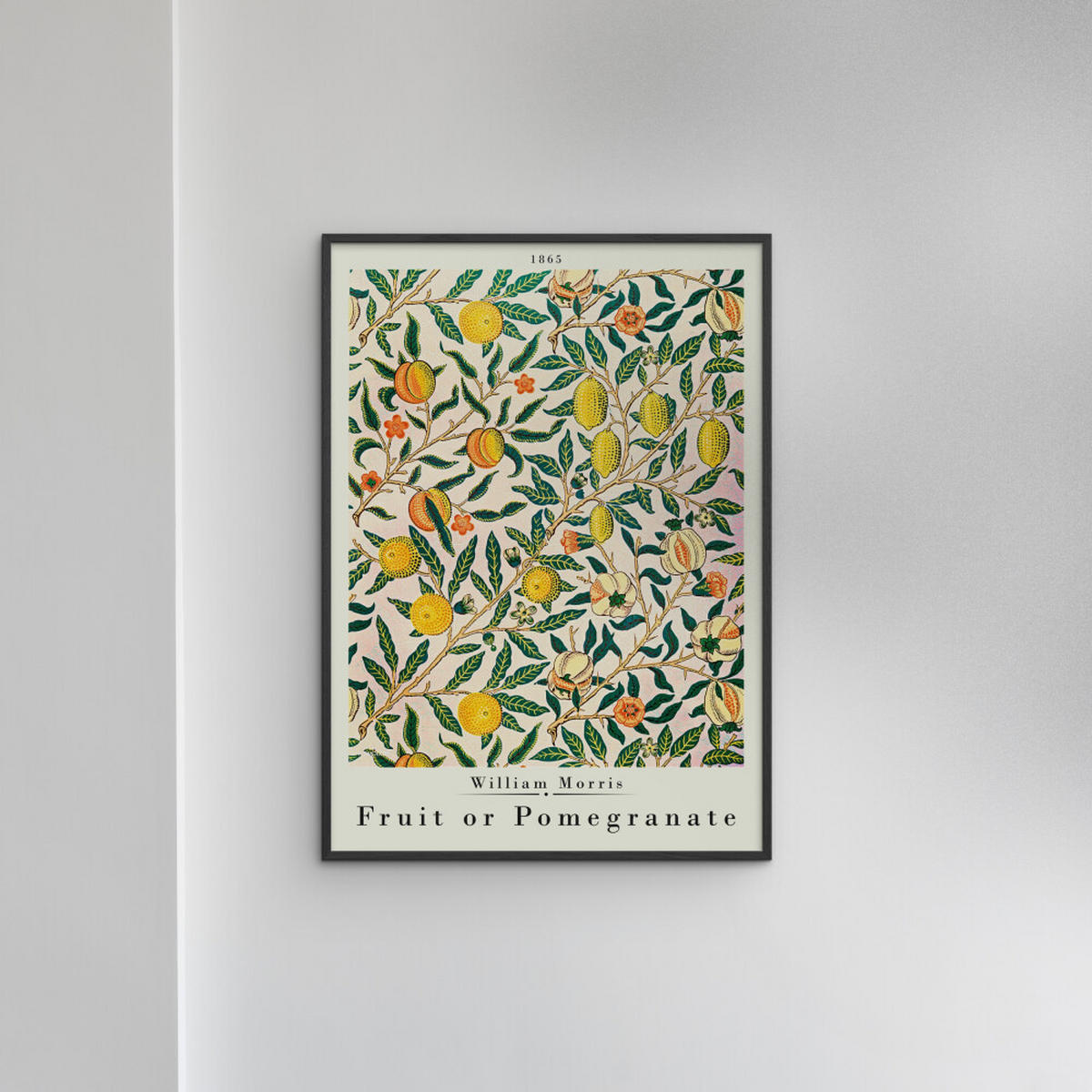 POSTER mit Rahmen William Morris - Pomegranate - Multicolor/Schwarz, Holz/Papier (70/100cm) - Poster&Frame