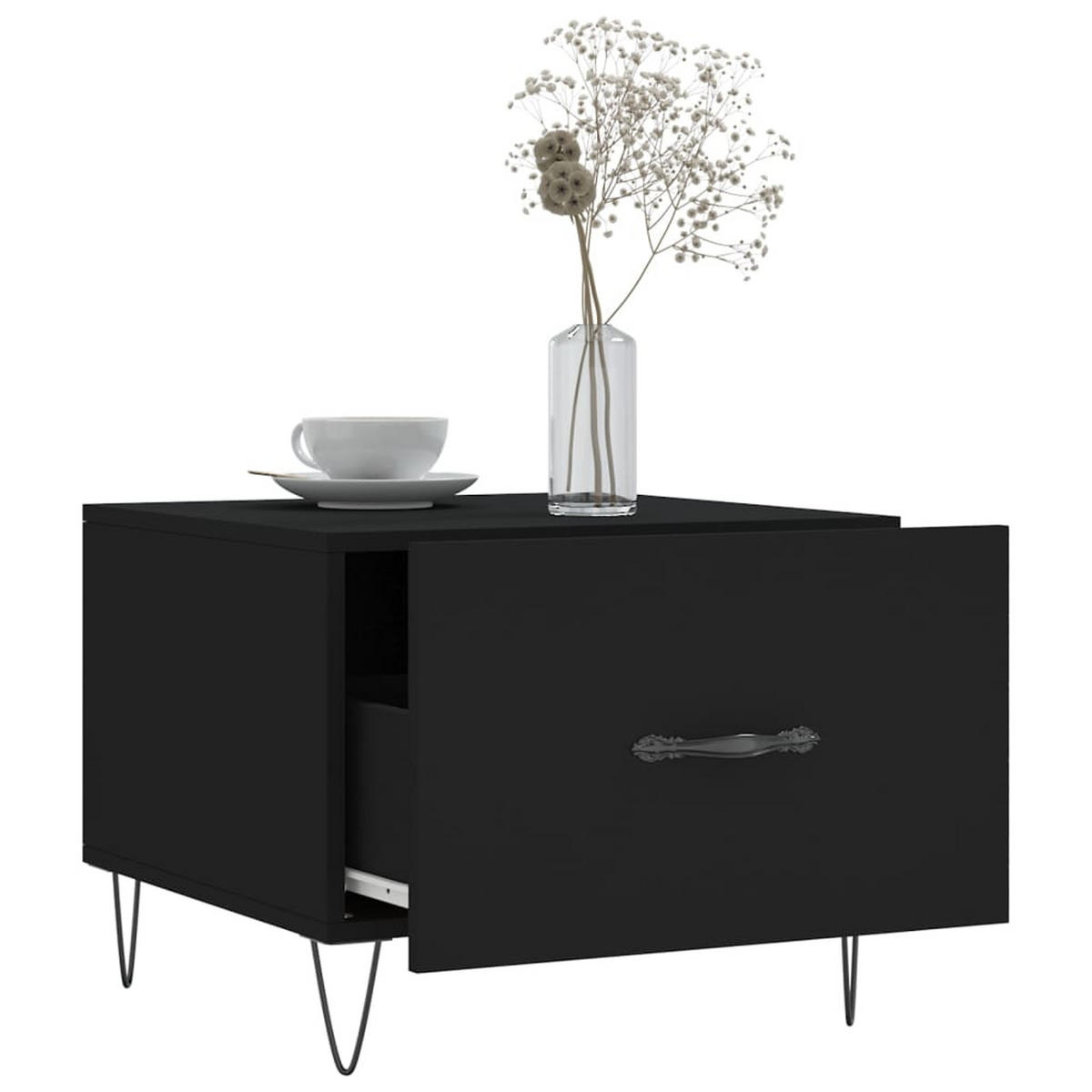 COUCHTISCHE 2 Stk. Schwarz 50x50x40 cm Holzwerkstoff - Schwarz, Holzwerkstoff (50/50/40cm) - furnicato