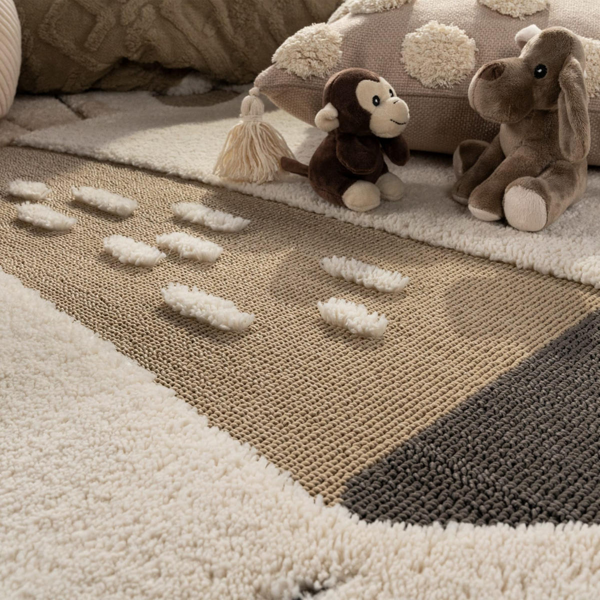 KINDERTEPPICH 120/120 cm Togo 379 - Creme, Kunststoff (120/120cm) - Paco Home