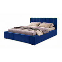 POLSTERBETT Nero 200x200 cm, Doppelbett mit Bettkasten und Lattenrost aus Holz, Velourstoff: Dunkelblau - Dunkelblau, Holz/Kunststoff (200/200cm) - Marpur
