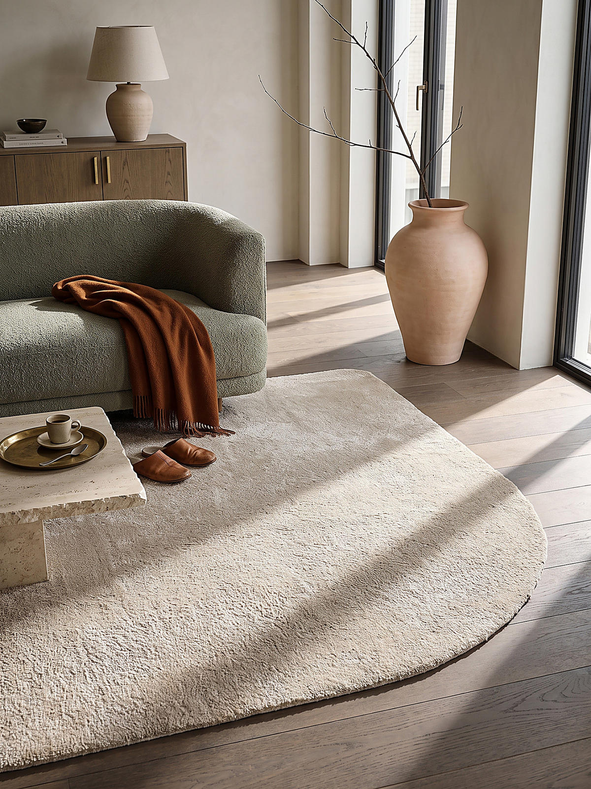 HOCHFLORTEPPICH Antirutsch Uni TIRSO Polyester Beige 120 x 160 cm - Beige, Textil (120/160cm) - KADIMA DESIGN