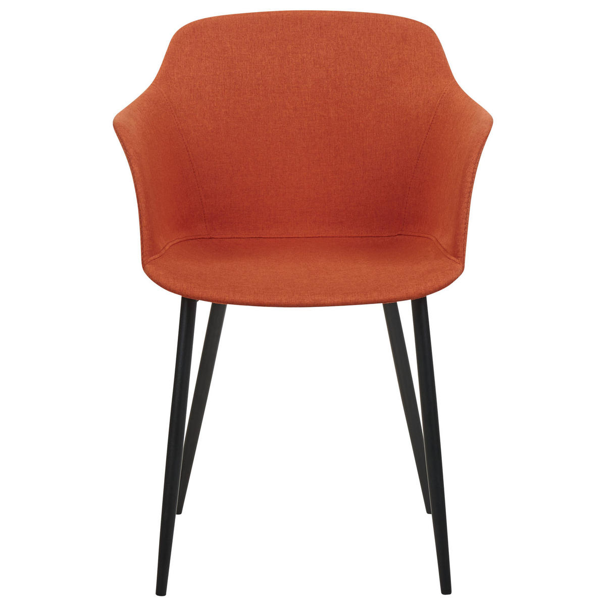 ESSZIMMERSTUHL 2er-Set orange/schwarz Elim - Schwarz/Orange, Textil (59/82/45cm) - Beliani