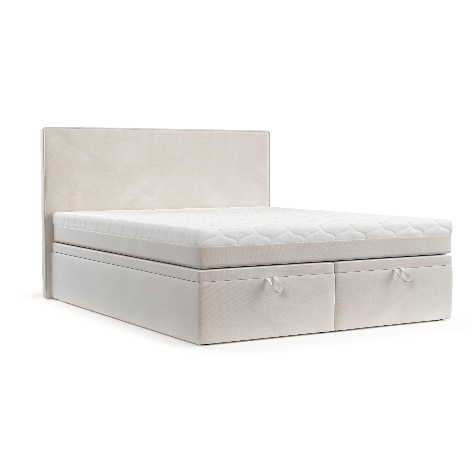 BOXBETT Zalla 160/200 cm Creme im Paros Stoff - Creme/Schwarz, Holz/Holzwerkstoff (160/200cm) - AltaBeds