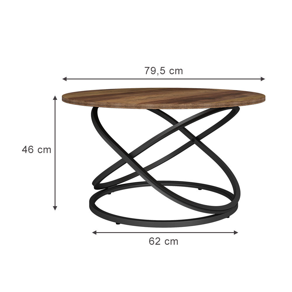 Thumbnail - Vicco Couchtisch, Sonoma Eiche, Holzwerkstoff, 1 Fächer, Rund,Rund, 79.5x46x62 cm, Wohnzimmer, Wohnzimmertische, Couchti...