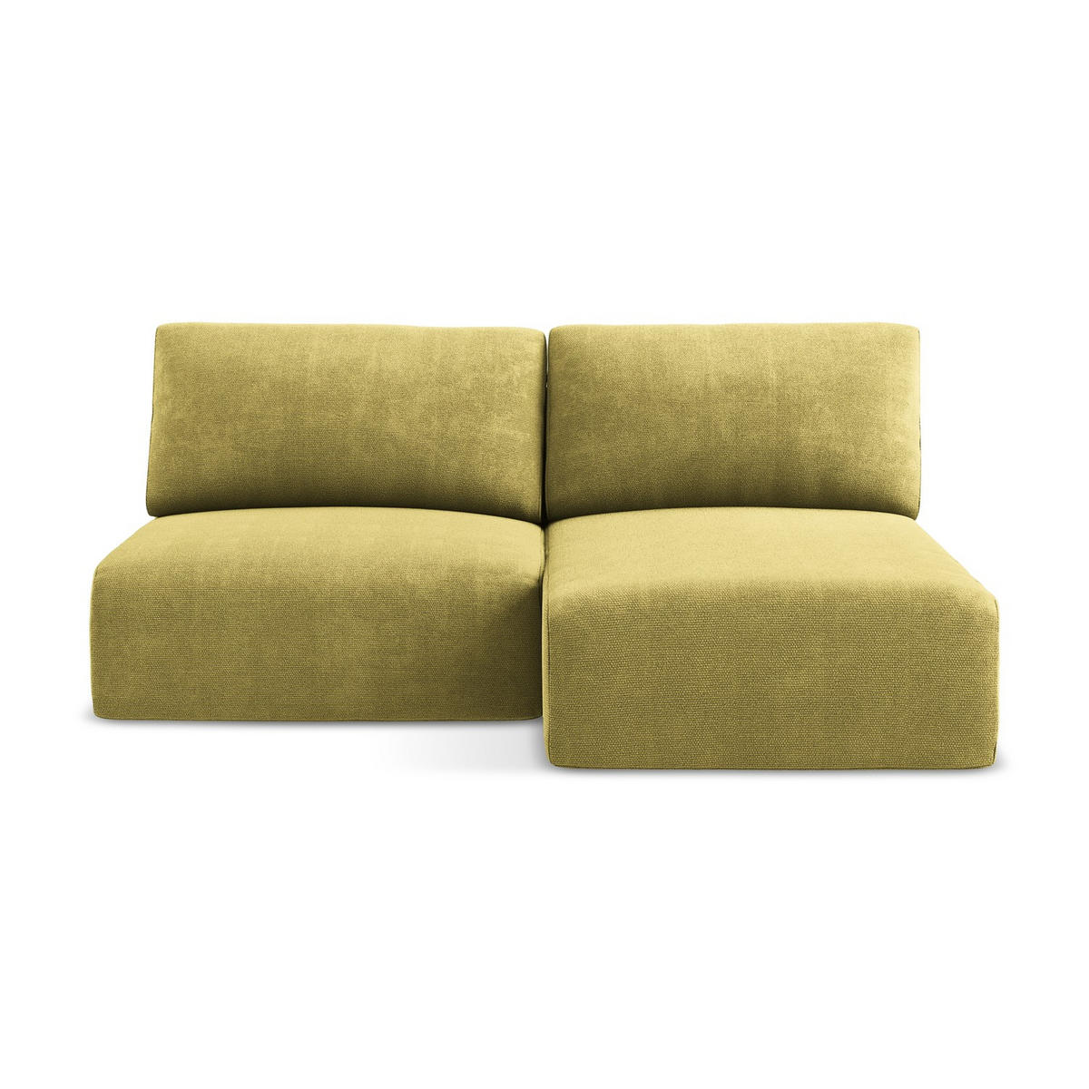 ECKSOFA mit Schlaffunktion rechts Chenille Stoff Grün - Limette/Schwarz, Kunststoff/Textil (210/149cm) - LaMiaSofa