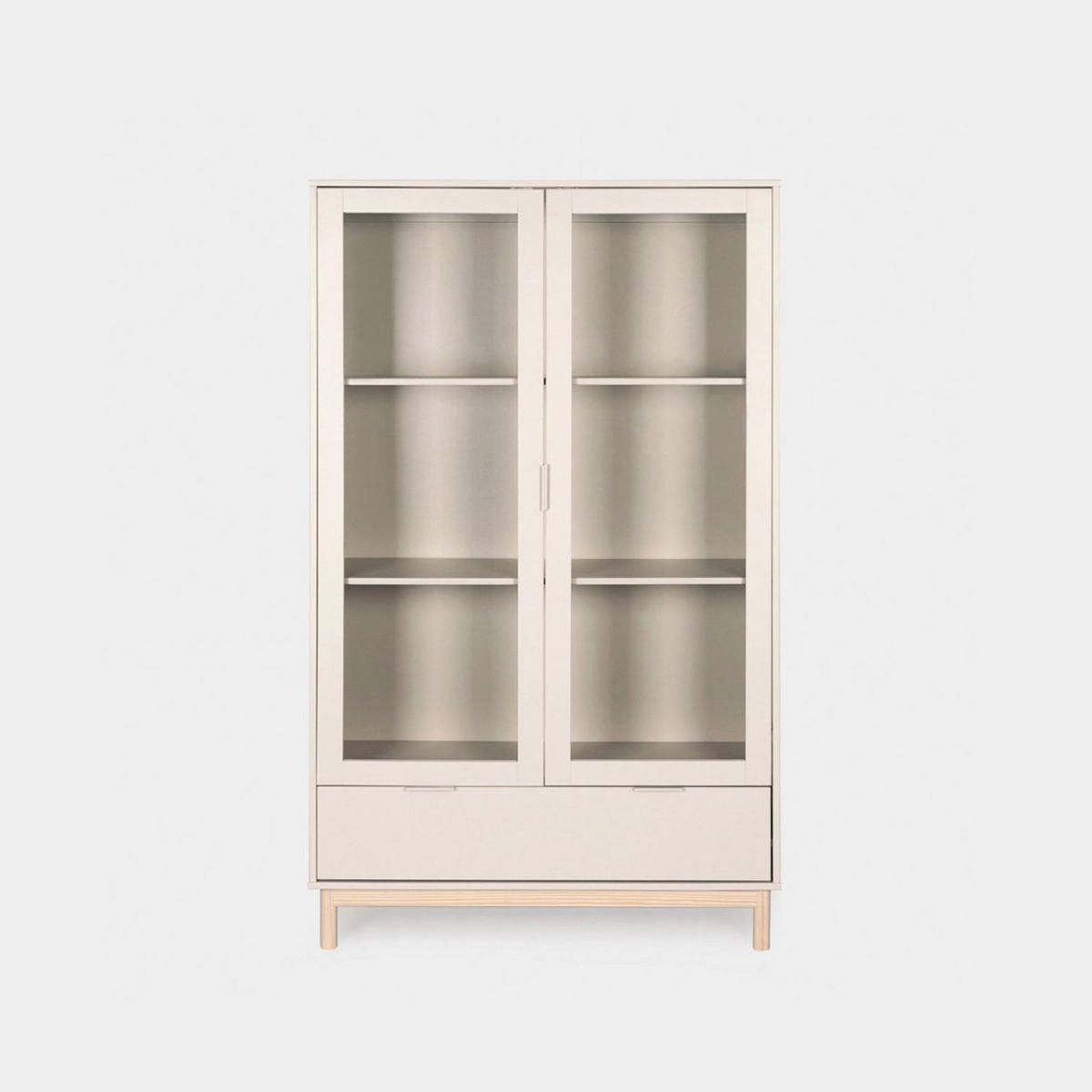 VITRINENSCHRANK DOPPELTER Elian Weiß 100 cm x 170 cm - Weiß, Holzwerkstoff (100/170/39cm) - Klast Home