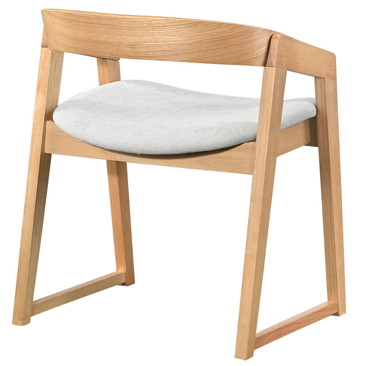 HOLZSTUHL Saloss Helles Holz / Hellgrau - Beige/Hellgrau, Holz/Textil (55/67.5/54cm) - Selsey