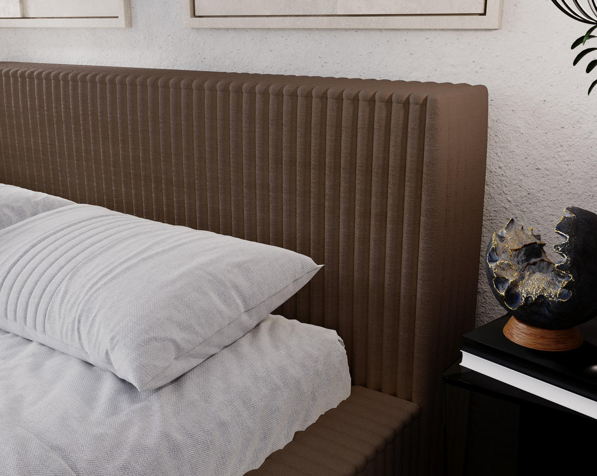 POLSTERBETT mit Bettkasten 140x200 Buffy, Cordstoff, Braun - Braun, Holz/Textil (140/200cm) - Emporius