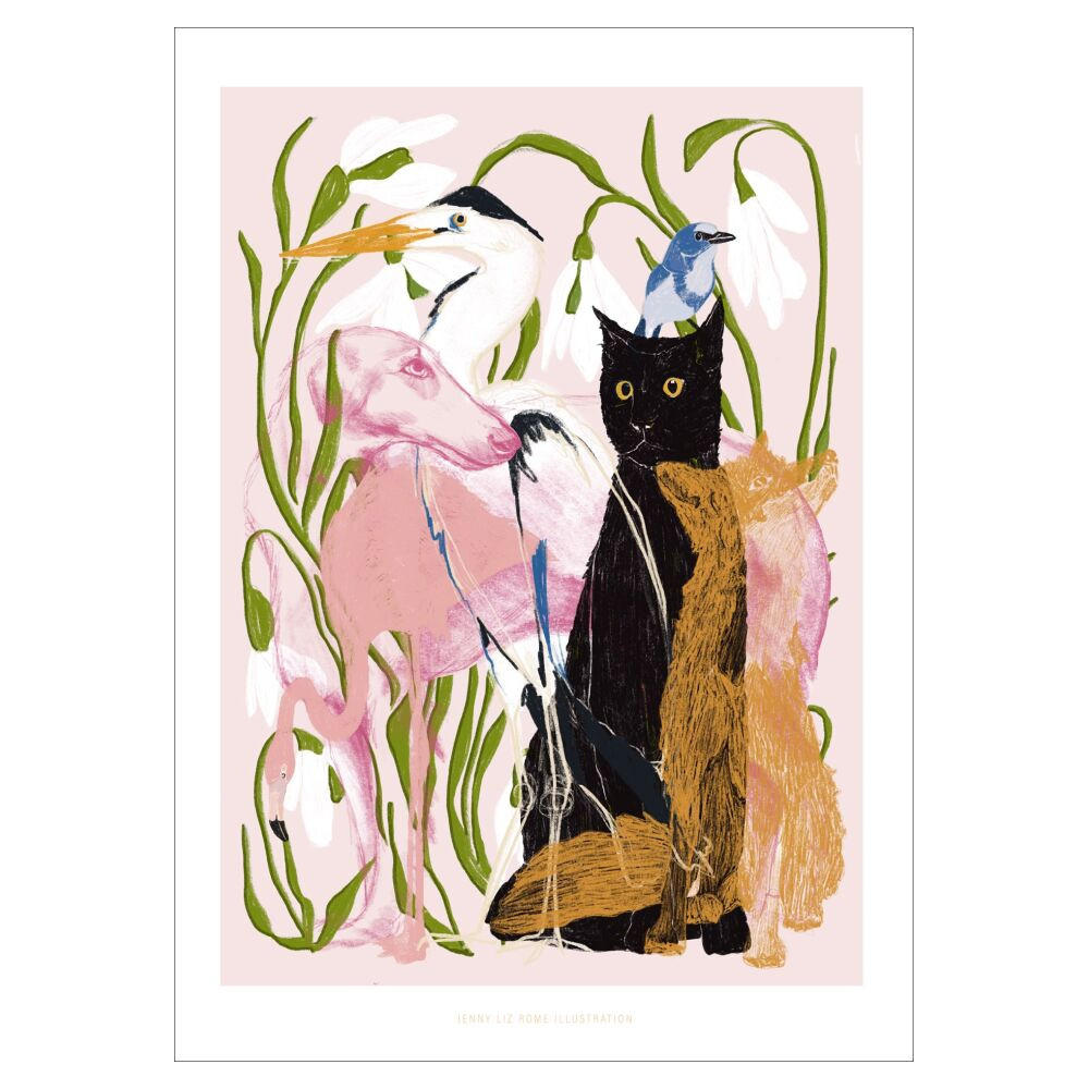 POSTER Jenny Liz Rome - Collage of Animals - Multicolor, Papier (70/100/0.1cm) - Poster&Frame