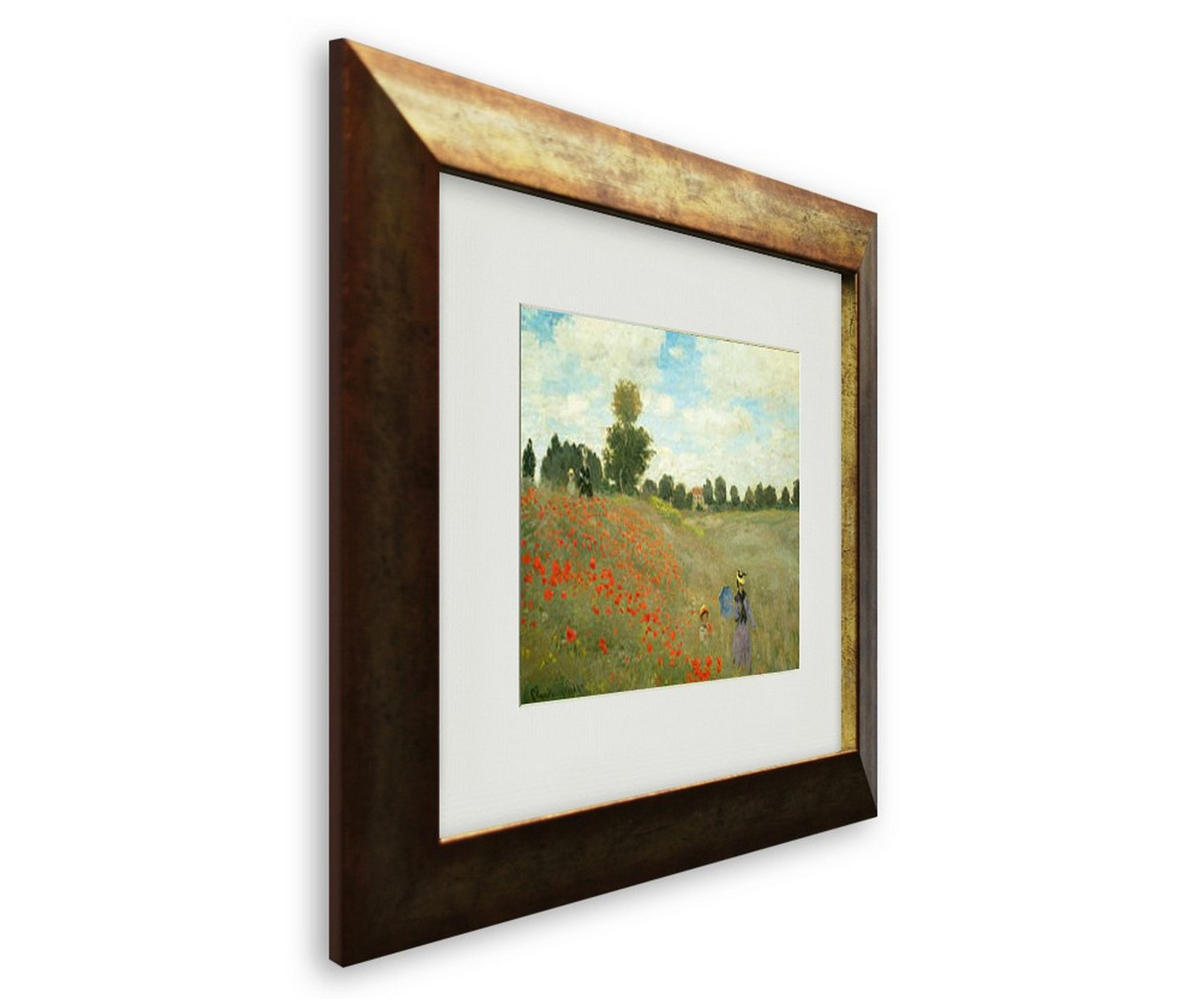 BILD gerahmt 30x35 cm Claude Monet „Mohnfeld bei Argenteuil“ - Beige, Holz (40/33cm) - artissimo