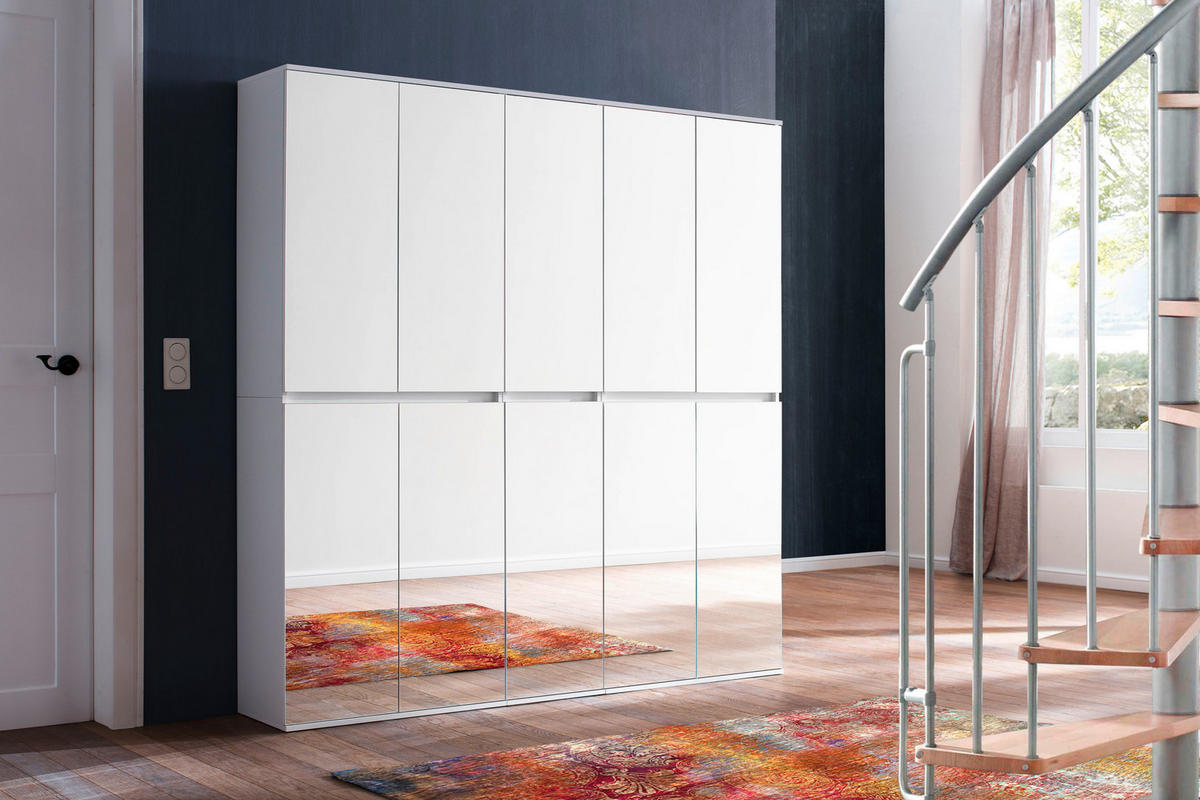 GARDEROBENSCHRANK weiß - Weiß, Holzwerkstoff (185/191/34cm) - ebuy24