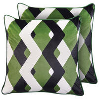 Gartenkissen 2er-Set Bunt 45/45 cm Sway - Multicolor/Schwarz, Textil (45/12/45cm) - Beliani